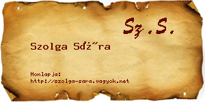 Szolga Sára névjegykártya