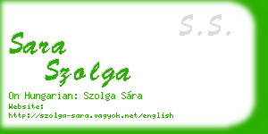 sara szolga business card